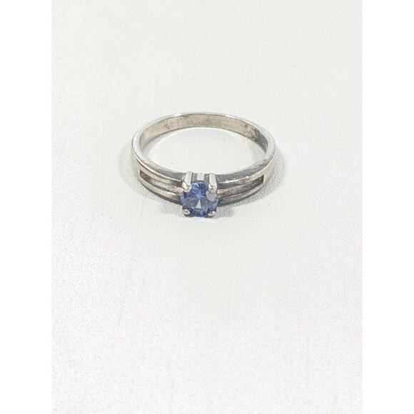 ACI Sterling Silver 935 Purple Round Stone Solitaire Ct Out Band Ring Size 8.5 - Picture 4 of 5